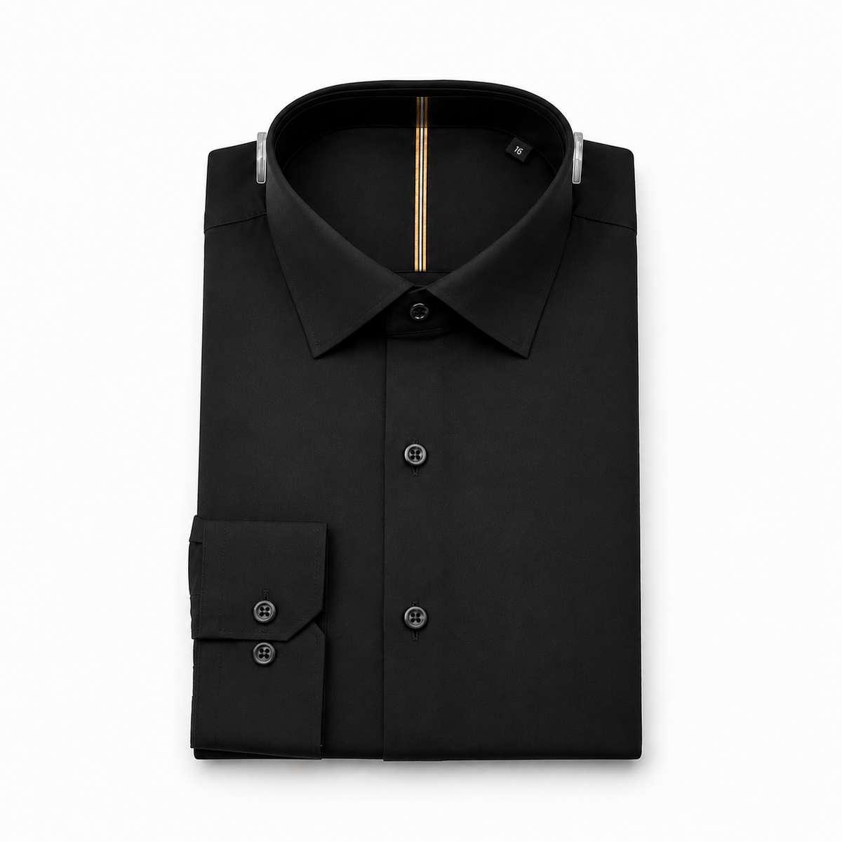Black Cotton Dress Shirt